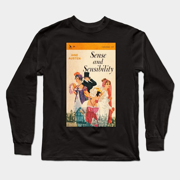 HIGH RESOLUTION Sense and Sensibility Jane Austen Vintage Book Cover Long Sleeve T-Shirt by buythebook86